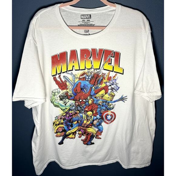 Marvel Other - Marvel Mens XXXL Crew Neck White T-Shirt 54x34 Big and Tall